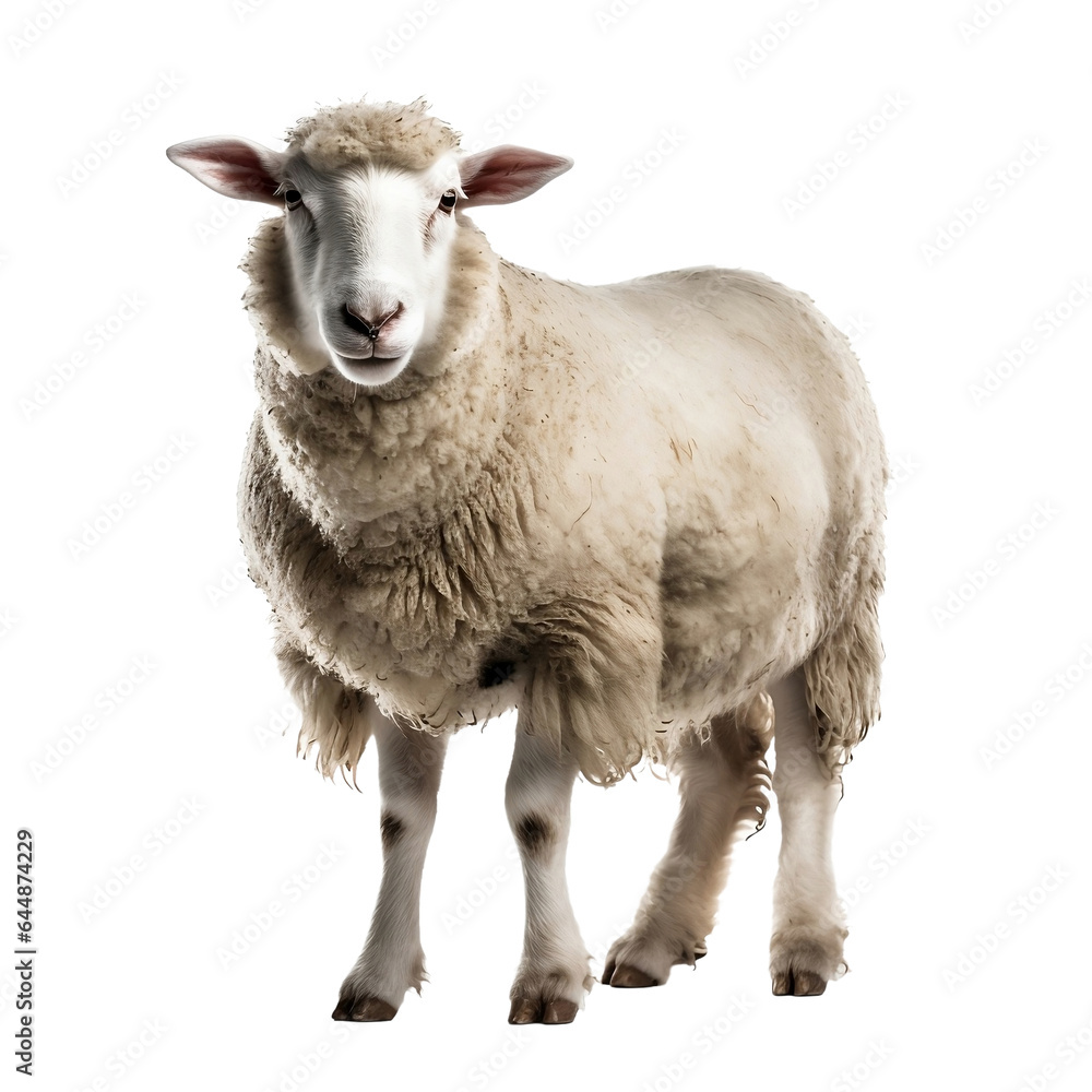 Fototapeta premium white sheep isolated on white