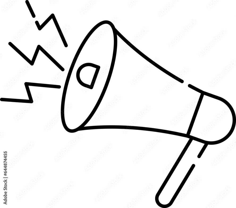 Advertising Or Announcement Icon In Linear Style. Advertising Or Announcement Icon In Linear Style.
