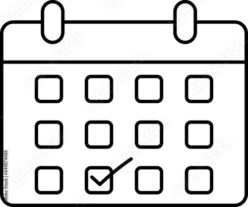 Check Calendar Icon In Stroke Style.