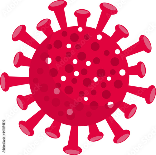 Red Virus Illustration On White Background.