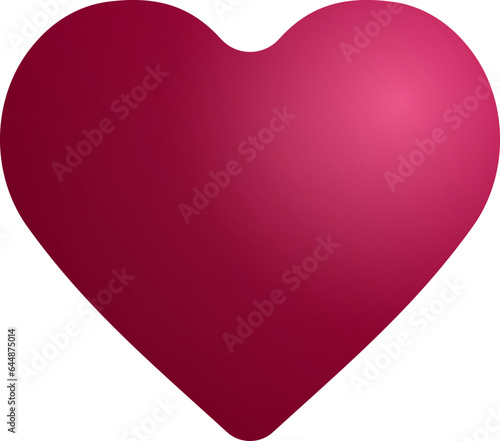 Pink Heart On White Background.