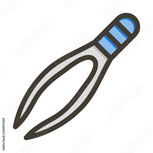 Tweezers Vector Thick Line Filled Colors Icon Design Vector Thick Line Filled Colors Vector Thick Line Filled Colors Icon Design