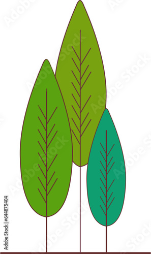 Vector Trees Element On White Background. photo