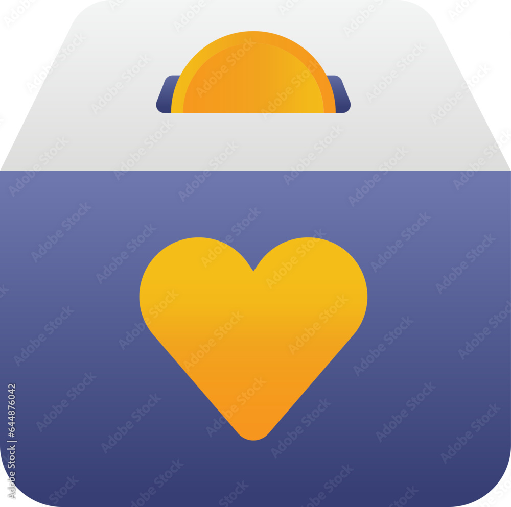 Add Coin Heart Symbol Box Orange And Blue Icon. Add Coin Heart Symbol Box Orange And Blue Icon.