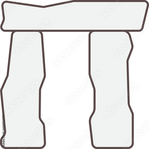 Grey Stonehenge Icon In Flat Style.