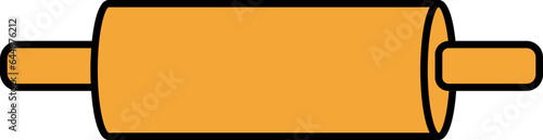 Rolling Pin Icon In Orange Color.