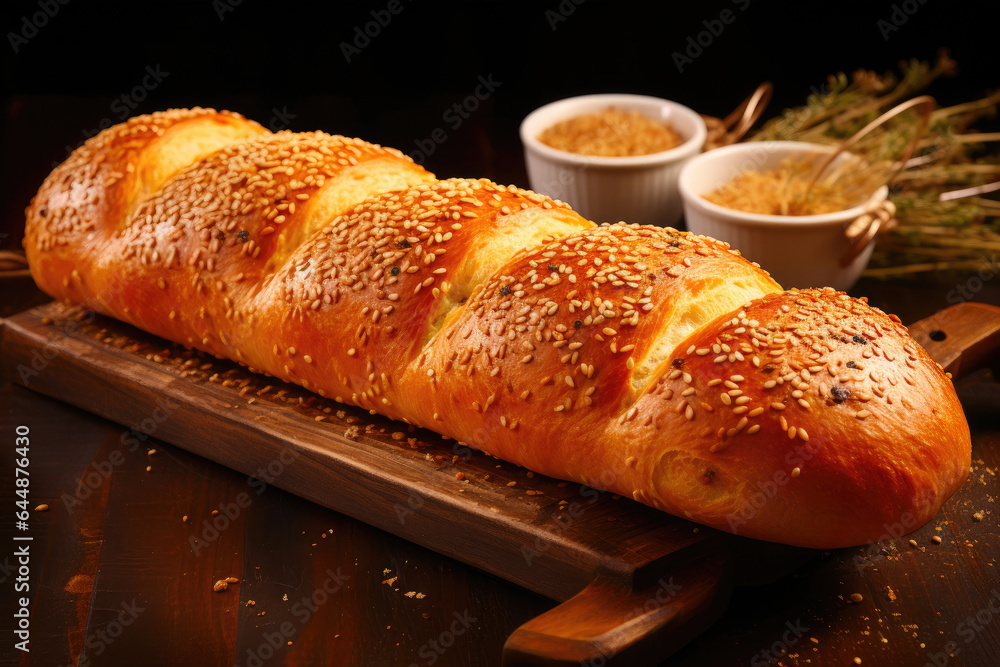 Close-up of Sesame Crusted Baguette