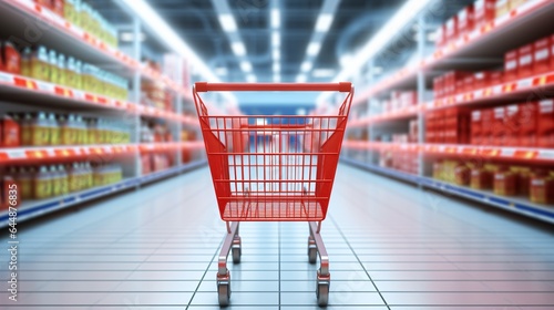 Wallpaper Mural In the grocery store, a trolley is seen among the aisles.. Torontodigital.ca