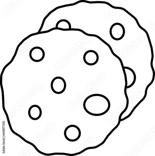 Two Canai Roti (Flatbread) Lineart Icon. photo