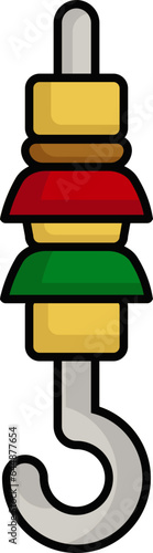 Colorful Kebab Icon In Flat Style.