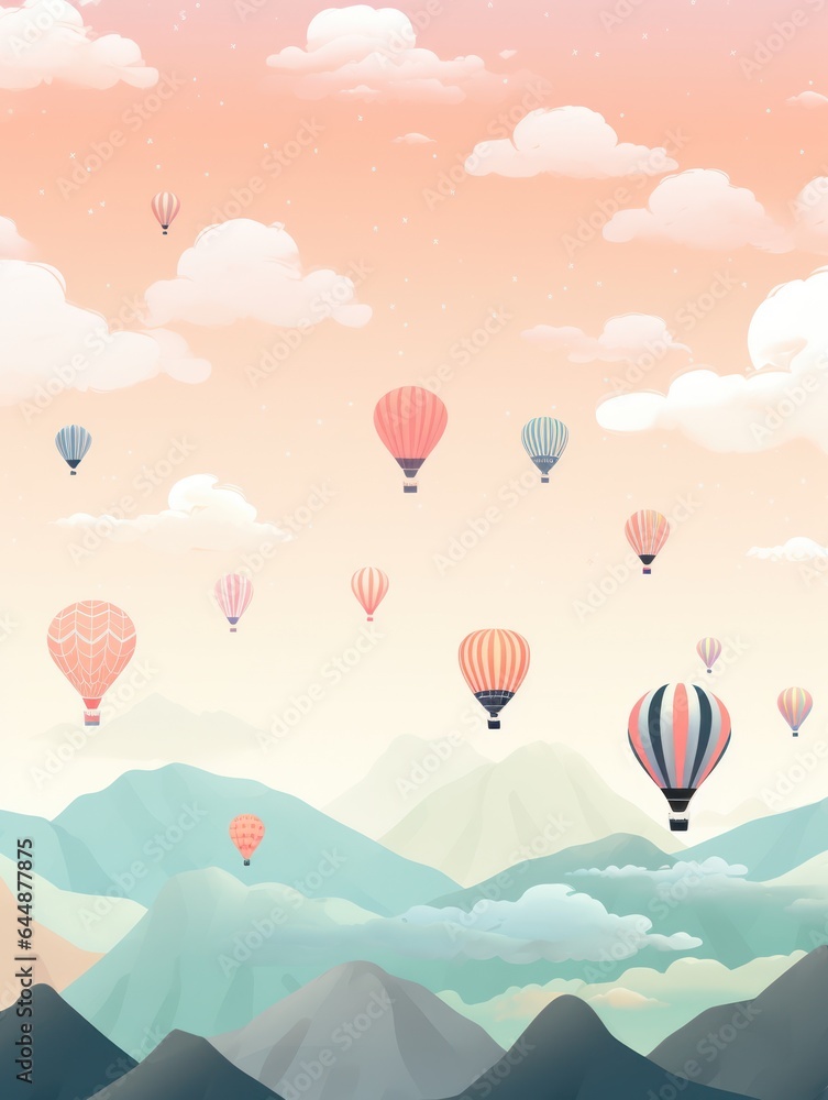 Fototapeta premium vertical wallpaper. air balloons.