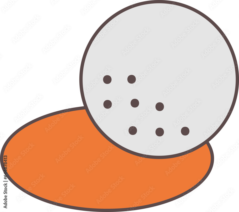 Obraz premium Isolated Golf Ball Icon In Orange And Gray Color.