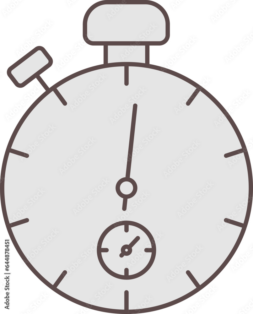 Isolated Stopwatch Icon In Gray Color. Isolated Stopwatch Icon In Gray Color.