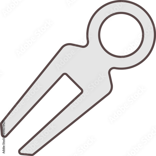 Flat Style Golf Divot Icon In Gray Color.