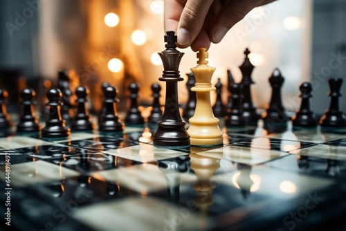 A strategic business move results in a game ending checkmate for the king