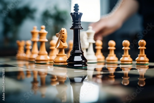 The chessboard reveals a triumphant business strategy�??checkmated king, game concluded