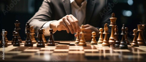 Youthful entrepreneur strategizes in the chess game of business concepts