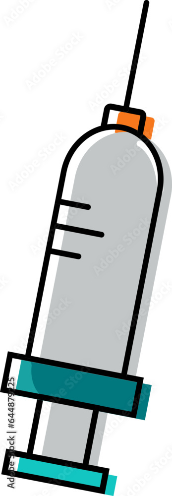 Isolated Syringe Flat Icon In Teal Color. Isolated Syringe Flat Icon In Teal Color.
