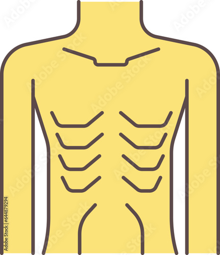 Illustration Of Emaciated Body Icon In Yellow Color.