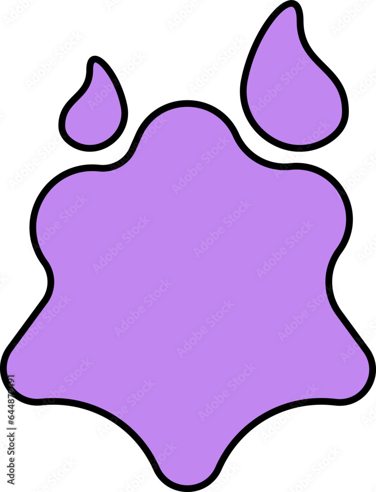 Flat Illustration Of Purple Color Splash Icon.