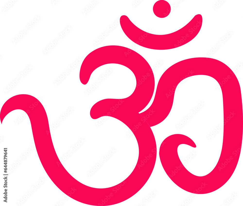 Red Om Hindi Text Icon Or Symbol. Red Om Hindi Text Icon Or Symbol.