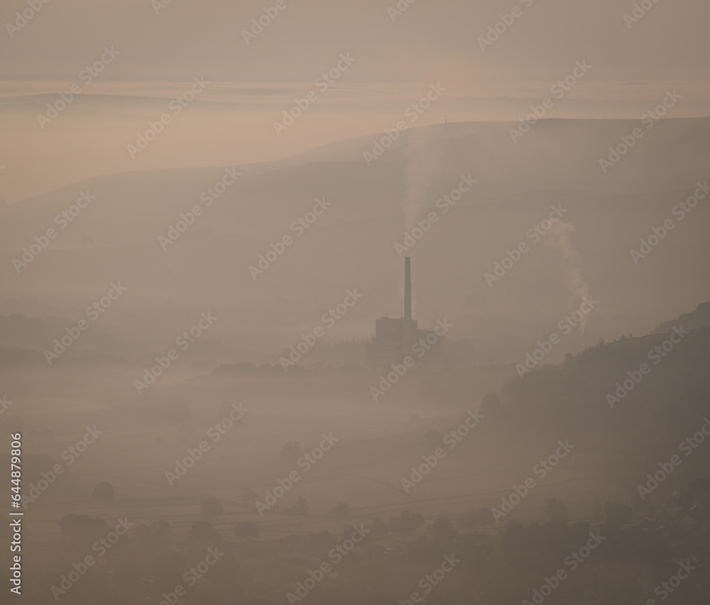 Hope Valley in the fog, Castleton, Peak District