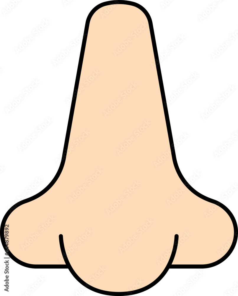 Peach Nose Icon In Flat Style. Peach Nose Icon In Flat Style.