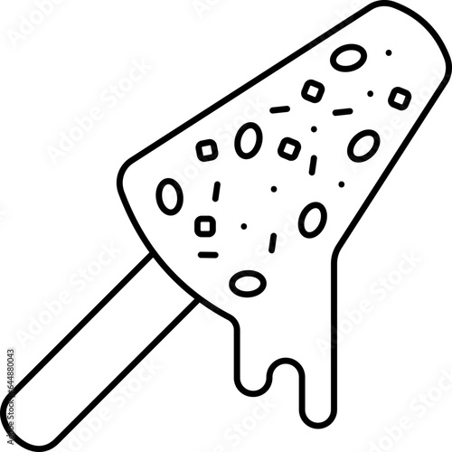Isolated Melting Kulfi Icon In Line Art.