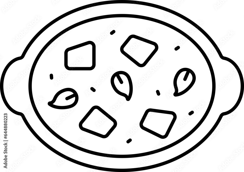 Illustration Of Masala Tikka Icon In Thin Line. Illustration Of Masala Tikka Icon In Thin Line.