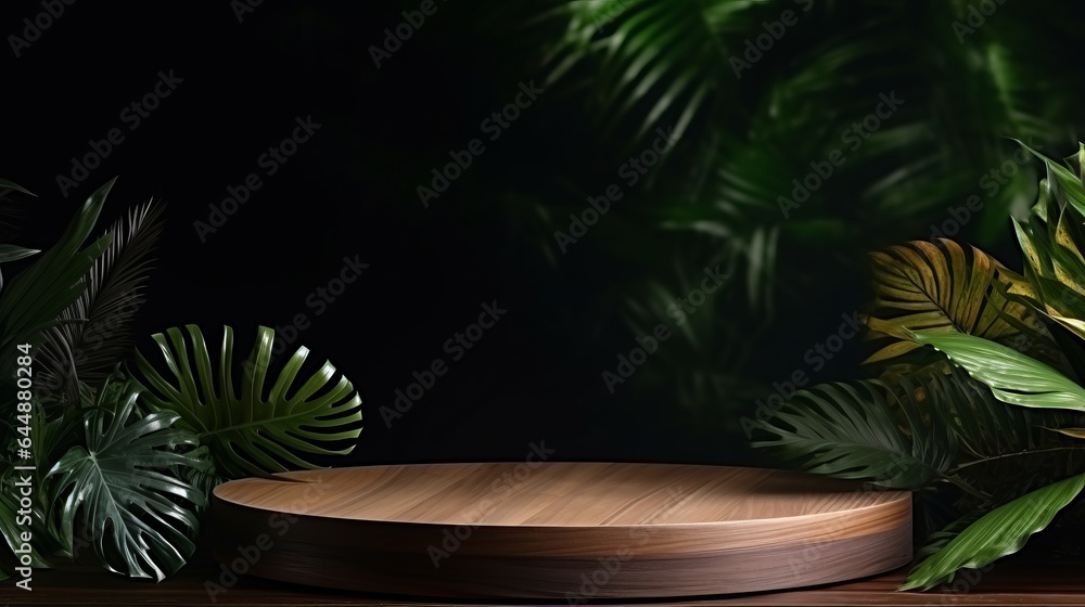 Obraz premium Photo of a wooden plate resting on a table