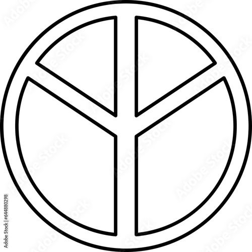 Isolated Peace Icon In Line Art.