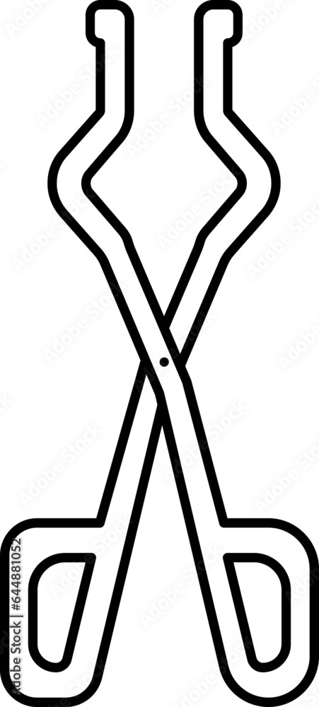 Black Line Art Of Pincers Icon Or Symbol. Black Line Art Of Pincers Icon Or Symbol.