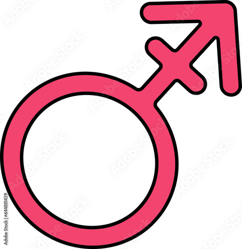 Illustration Of Androgyny Icon In Flat Style.