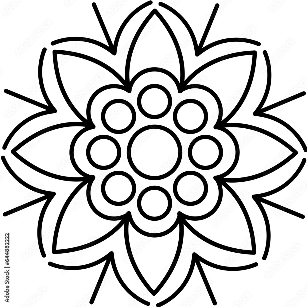 Beautiful Muggulu Black Stroke Icon. Beautiful Muggulu Black Stroke Icon.