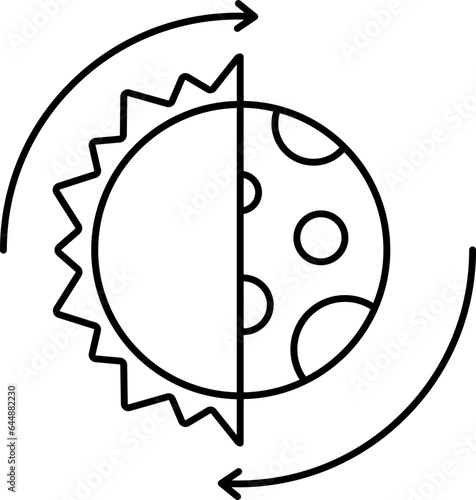 Solstice Icon In Black Line Art.