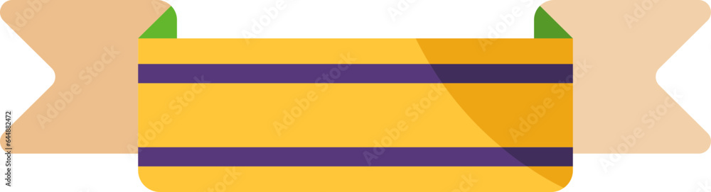 Isolated Blank Ribbon Icon In Yellow And Purple Color. Isolated Blank Ribbon Icon In Yellow And Purple Color.