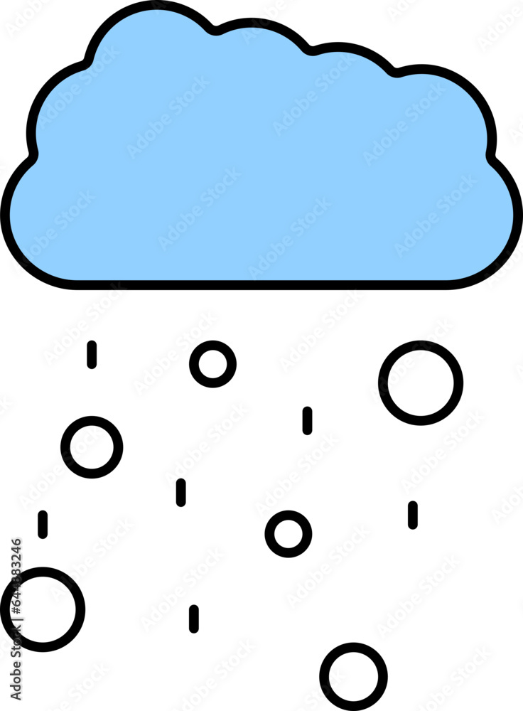 Flat Style Snowfall With Rain Cloud Blue Icon . Flat Style Snowfall With Rain Cloud Blue Icon .