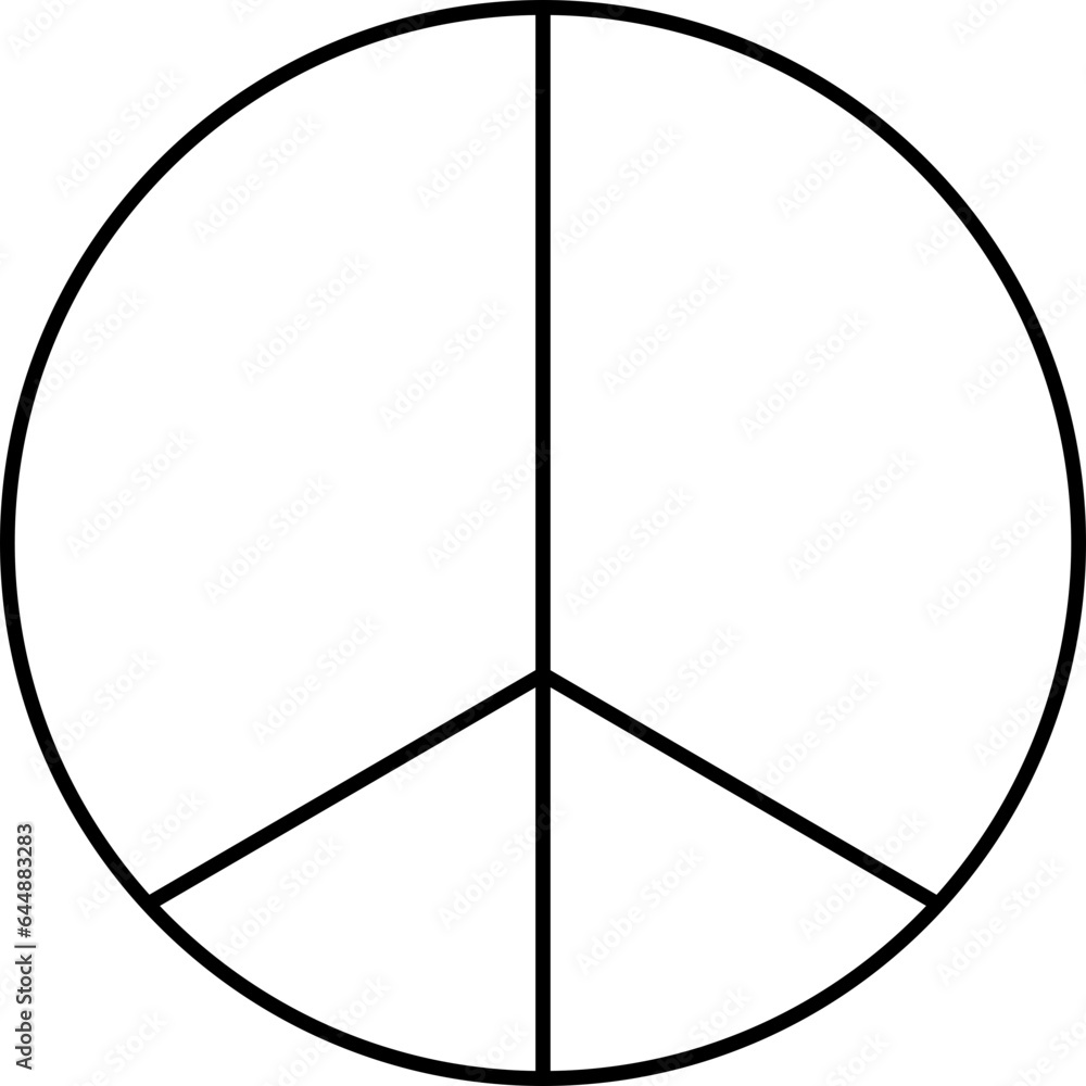 Black Line Art Peace Icon Or Symbol. Black Line Art Peace Icon Or Symbol.