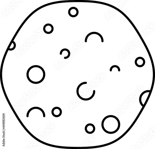 Arab Pita Bread Icon In Line Art.
