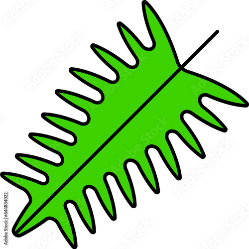 Flat Illustration Of Green Pin Oak Icon.