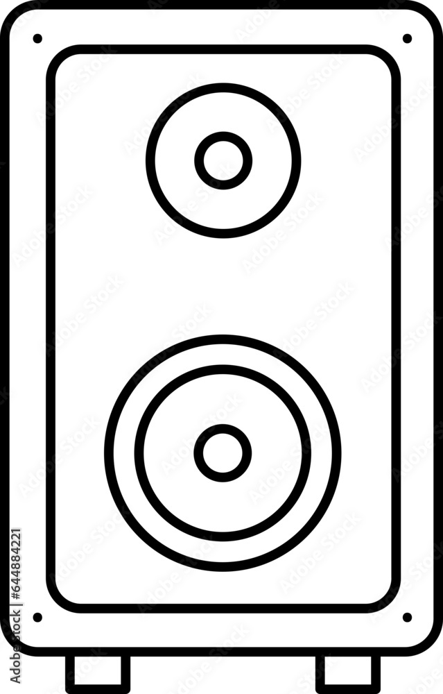 Isolated Sound Speaker Black Outline Icon.