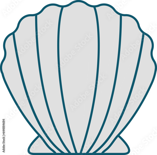 Grey Seashell Flat Icon Or Symbol.