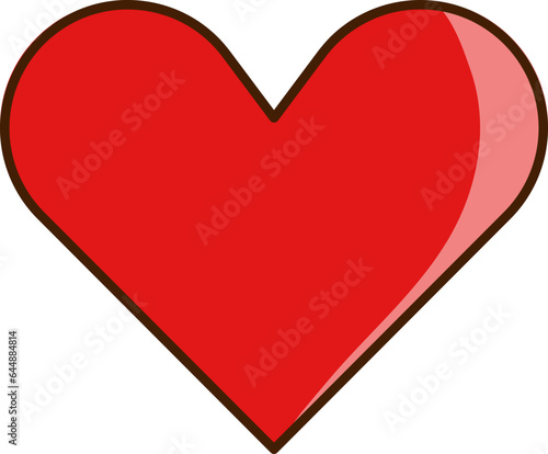 Flat Heart Icon Or Symbol In Red Color.