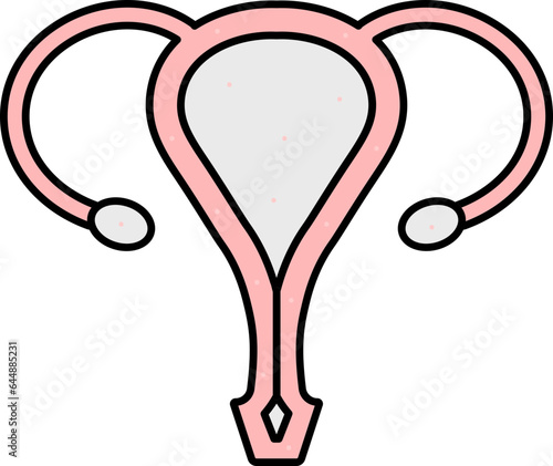 Flat Style Of Ovary Anatomy Pink icon.