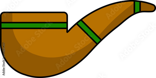 Isolated Smoking Pipe Flat Icon.