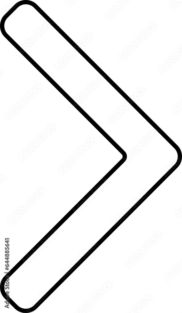 Forward Triangle Arrow Icon In Thin Line Art. Forward Triangle Arrow Icon In Thin Line Art.