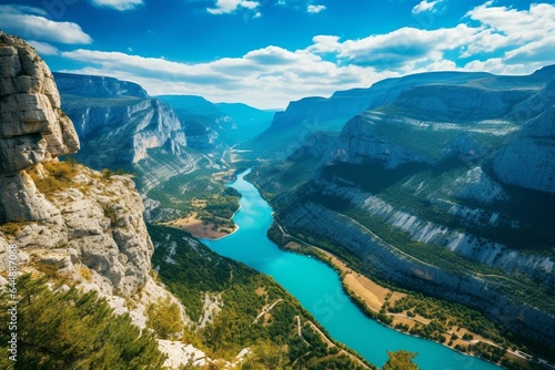 Stunning views of Verdon Regional Natural Park, a French gem resembling the Grand Canyon. Generative AI