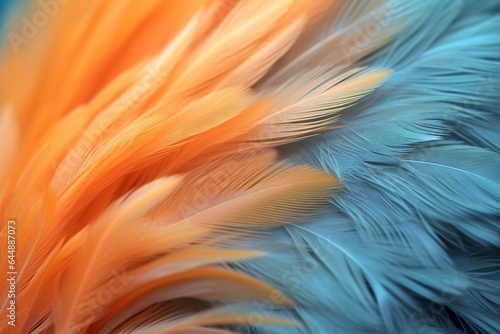 Zoomed view of soft bird plumage. Generative AI