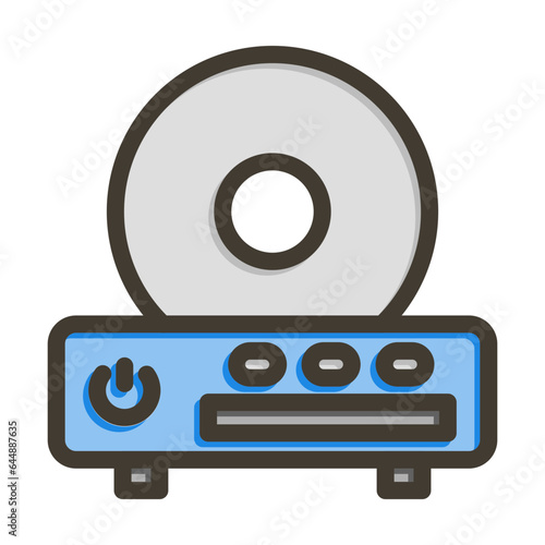Cd Player Vector Thick Line Filled Colors Icon Design Vector Thick Line Filled Colors Icon Design