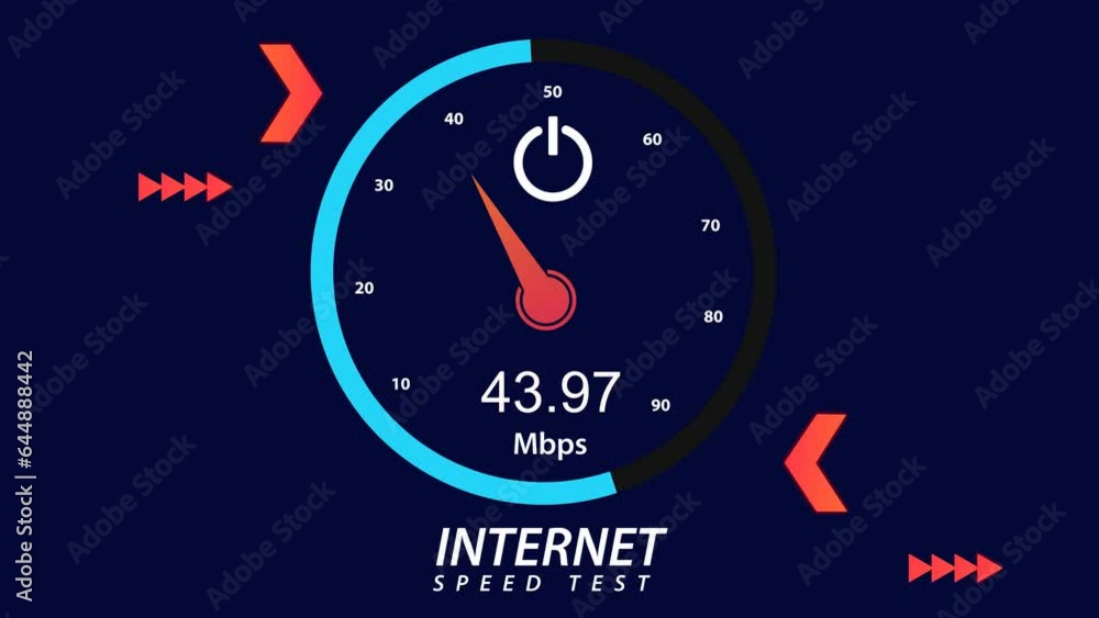 animation speed internet and 5G connectivity concept. 5G internet speed measurement with hi-tech gauge showing internet speed 4k resolution video